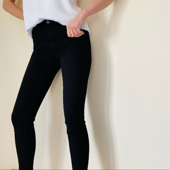 Zara Z1975 BLACK SKINNY JEWEL BUTTON JEANS - Picture 4 of 16